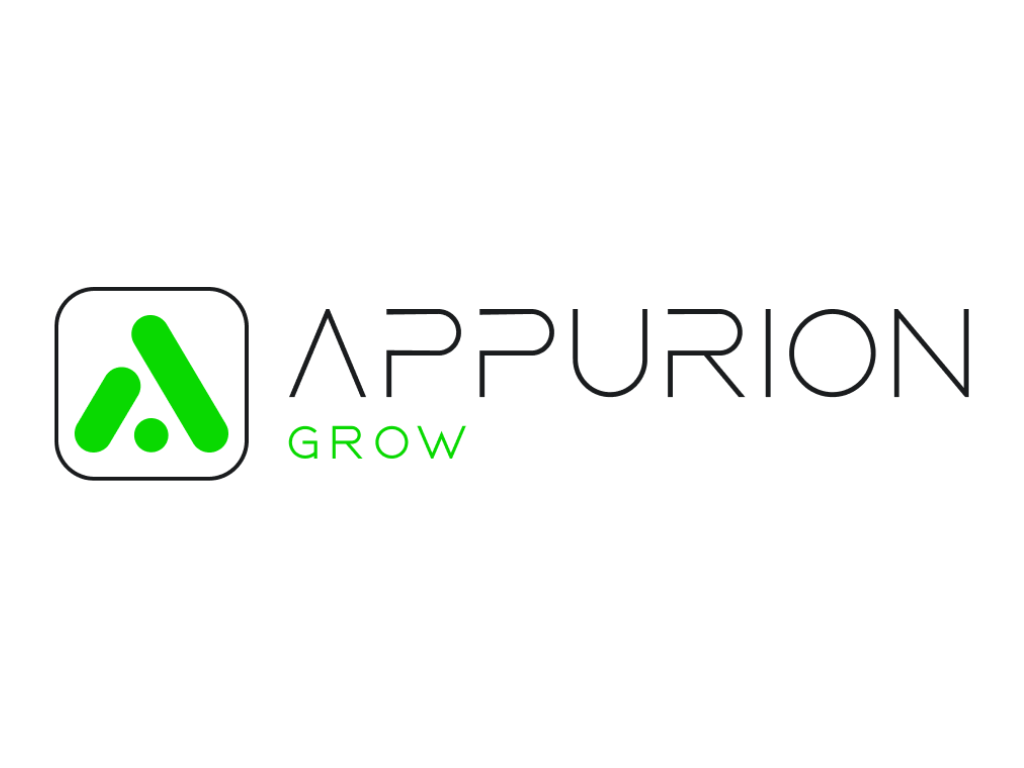 APPURION GROW Logo mit GROW-Grün-Akzent und dem Schriftzug „APPURION GROW"